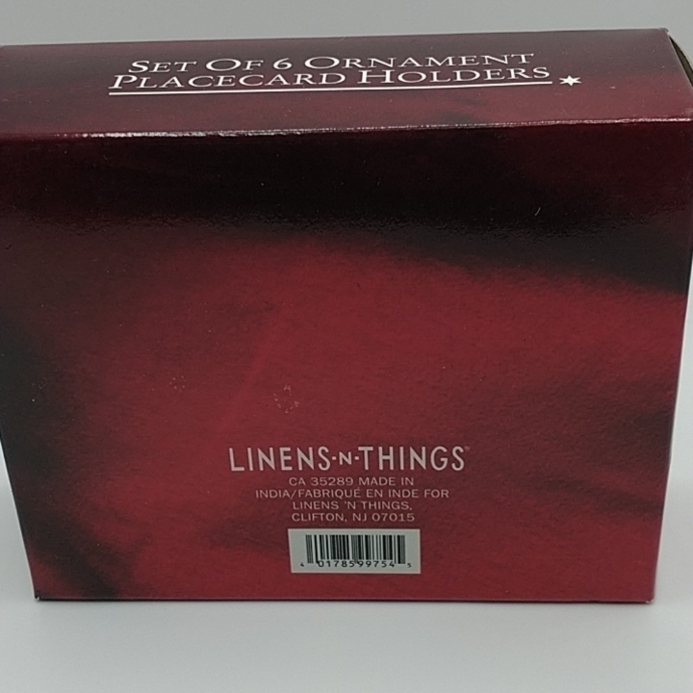 Linens N Things Set of Six Christmas Ornament Placecard Holders with Bla… - Picture 4 of 9